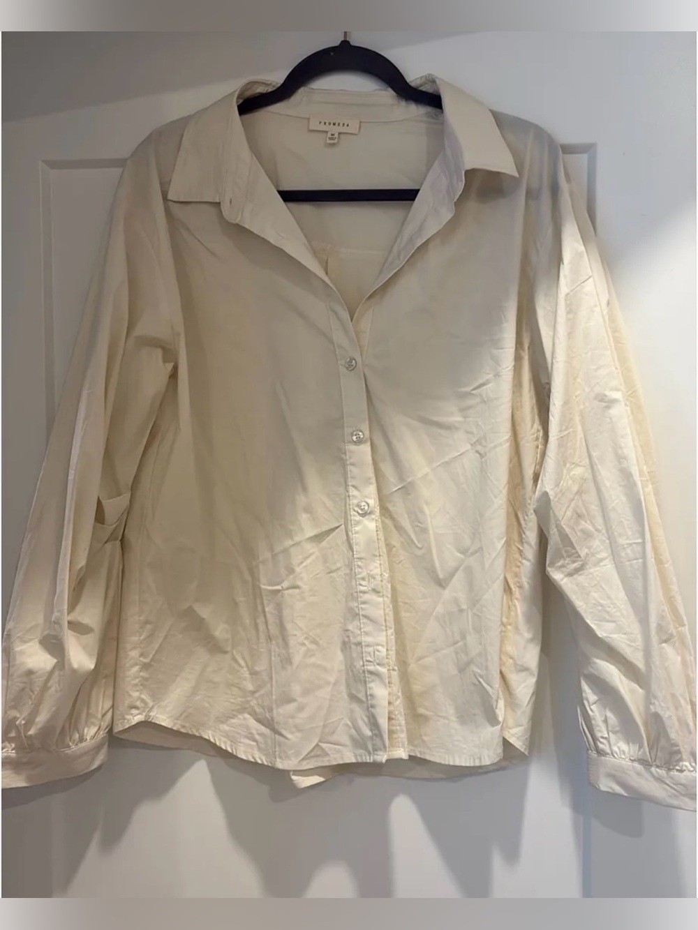 Promesa Soft Cream Button-Up Blouse